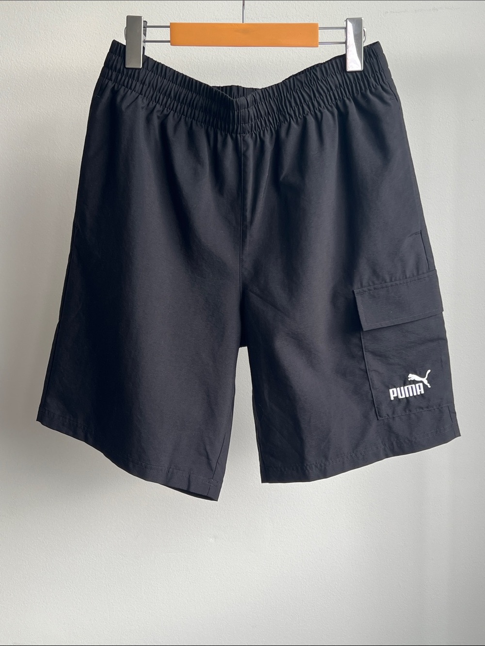 Puma Black Single Cargo Pocket Shorts